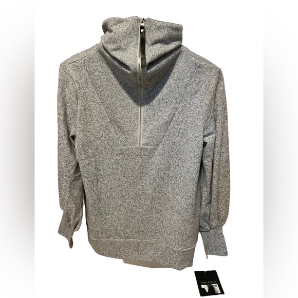 NWT Parker & Quinn 1/4 Zip Pullover Gray Sweater Size Small - Picture 3 of 7